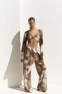 ست کراپ و شلوار سبز دونوارا